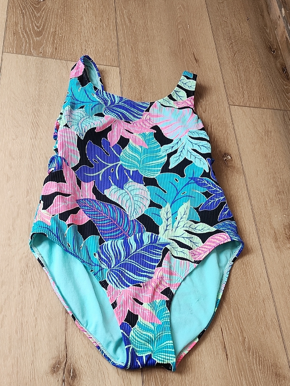 Tropical Leaf Swimsuit, Girls Xl 14/16